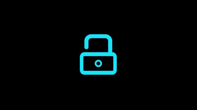 A simple blue padlock icon on a black background.