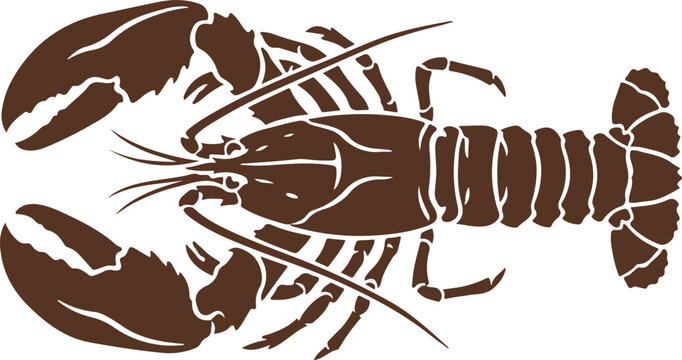 Elegant Brown Lobster Vector Illustration for Seafood Design