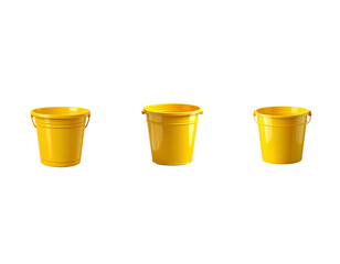 A yellow plastic bucket on transparent background PNG Generative AIjpg