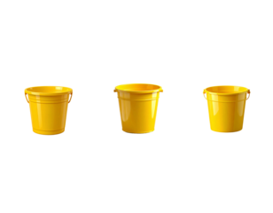 A yellow plastic bucket on transparent background PNG Generative AIjpg