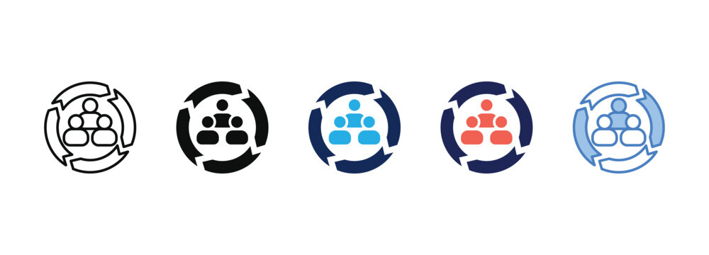 organizational change icon collection with multiple styles