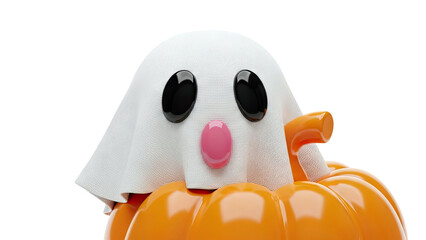 Cute Ghost and Pumpkin Halloween Character