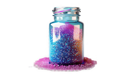 Rainbow Sugar Layers in Glass Jar