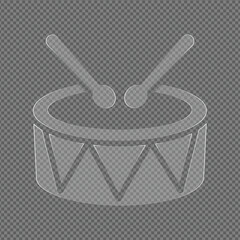 Drum Set with Sticks Isolated on Transparent Background