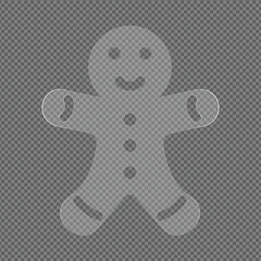 Gingerbread man cookie isolated on transparent background