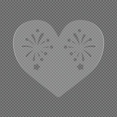 Heart Shape with Snowflakes and Stars Design Element