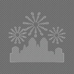 Fireworks Display Over Cityscape at Night Sky