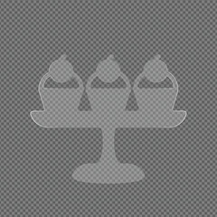 Three Cat Silhouettes on Transparent Background Decoration