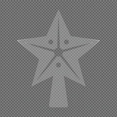 Transparent Star Decoration Isolated on Transparent Background