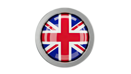 3D Rendering of Union Jack Flag Button