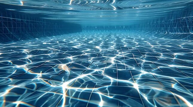 Abstract Underwater Light Caustics Rippling Pattern on Pool Floor Video.