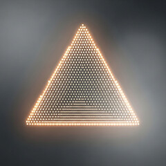 Illustration of Glowing Neon Triangles with Regularly