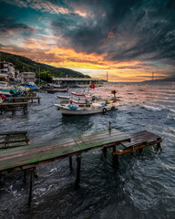 The Rumeli Kavagi coastline view in Sariyer District of Istanbul 