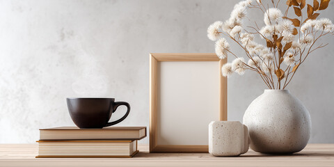 Empty frame on table