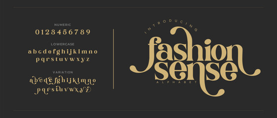 Modern luxury beauty font alphabet logo. Typography beautiful minimal elegant classic letter serif fonts fashion wedding vintage retro logos. vector illustration © Dani_Desi