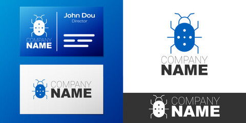 Fototapeta premium Logotype Colorado beetle icon isolated on white background. Logo design template element. Vector
