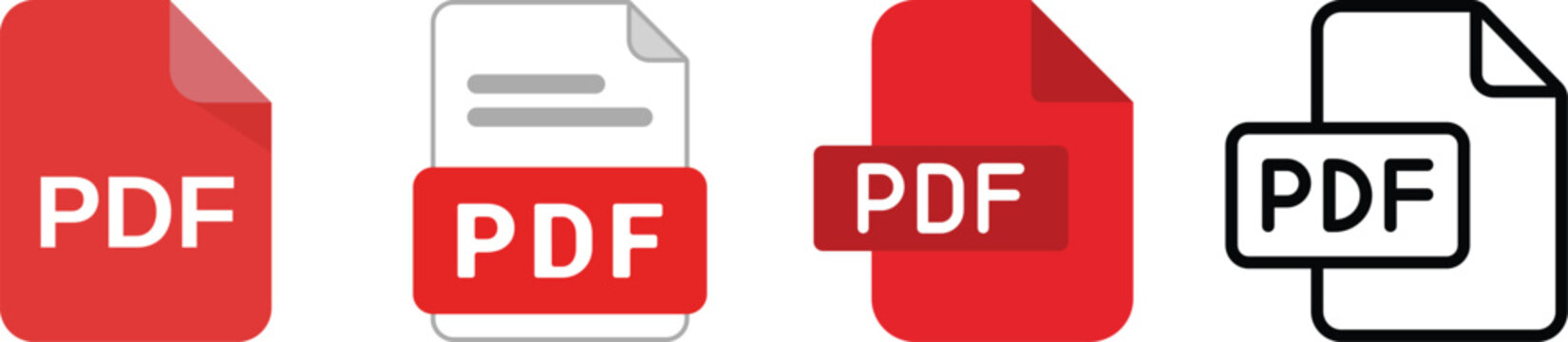 PDF file format icons set. PDF file download symbols.PDF file format icon.PDF file download icon flat trendy vector illustration isolated .File format extensions. doc, xls, ppt, pdf file format 
