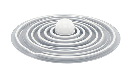 Obraz premium Abstract White Ripples with Sphere