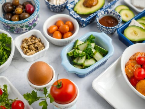 Assorted fresh ingredients for a healthy meal - Powered by Adobe