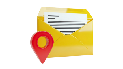 Email with Location Pin Icon