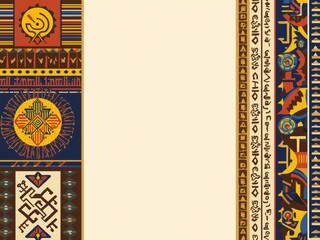 Vibrant ethnic textile border design