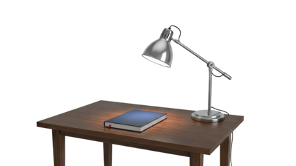 Desk with Lamp and Book