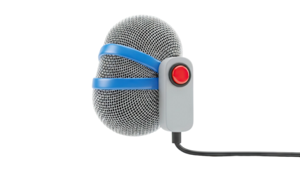 Microphone with Blue Band and Red Button