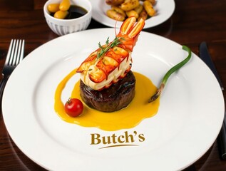 Gourmet dish at butch's restaurant