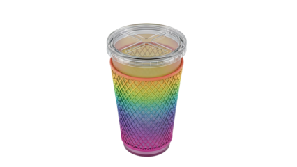 Rainbow Gradient Tumbler with Clear Lid