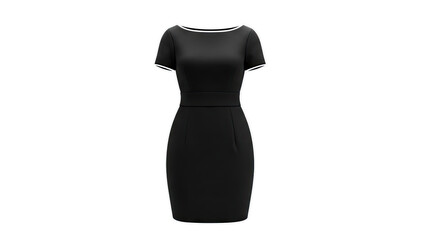 Black Sheath Dress with White Trim