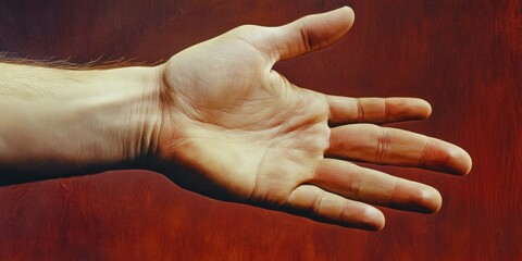 A hand with a white bandage on the thumb