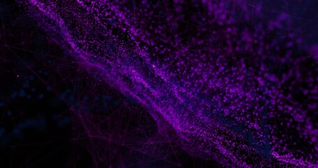 Animation of dna strand over light spots on black background - Powered by Adobe