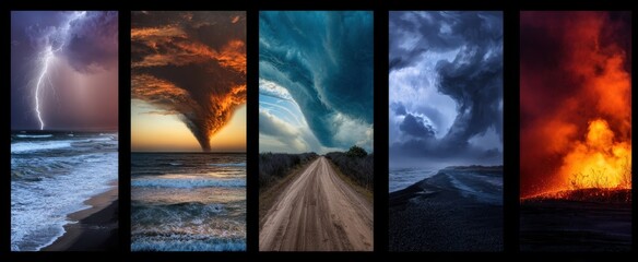 The Storm Series: Five Dramatic Coastal and Road Weather Vignettes of Nature's Fury