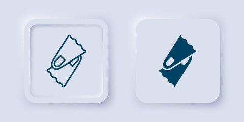Filled and outline Rubber flippers for swimming icon isolated on grey background. Diving equipment. Extreme sport. Diving underwater equipment. Square button. Vector © Iryna