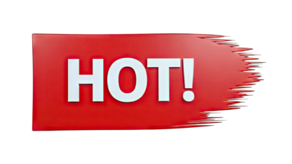 HOT! Text on Red Background with Jagged Edge