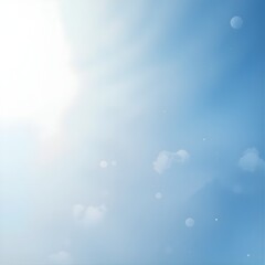 Fototapeta premium Bright blue sky background with sunshine, soft clouds, and lens flare effect
