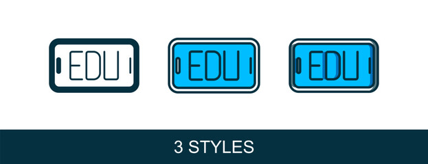 Filled outline Online education and graduation icon isolated on white background. Online teacher on monitor. Webinar and video seminar learning. Vector