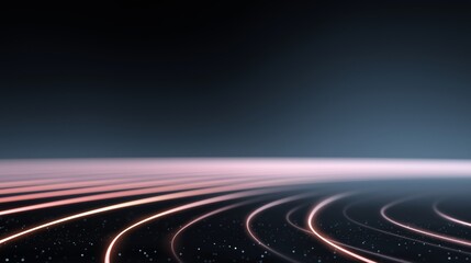 Digital commerce background with minimal neon lines and smooth curves for creative projects