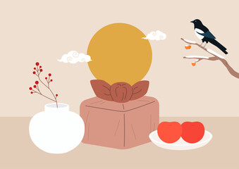 Vector illustrations of Korean traditional gifts.
