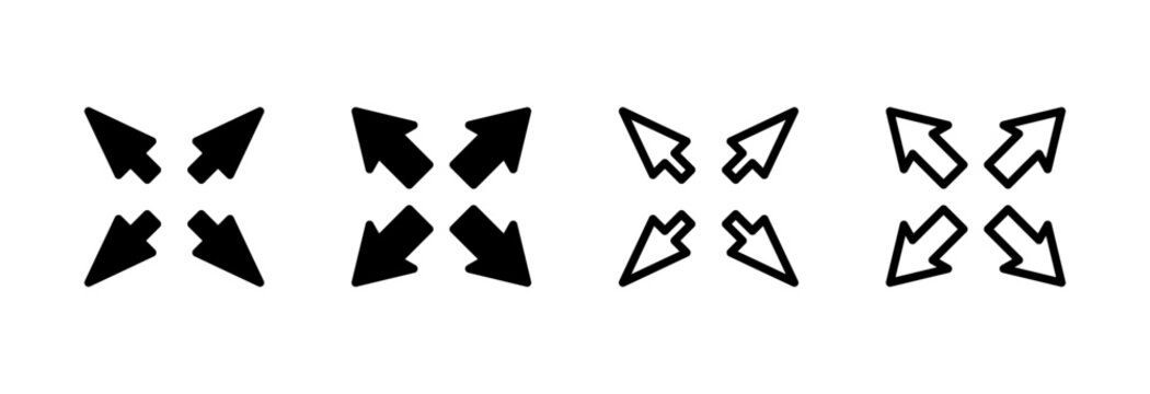 Fullscreen Icon vector illustration. Expand to full screen sign and symbol. Arrows symbol