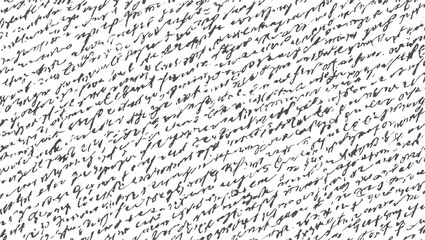 Dense, overlapping handwritten script in cursive forms a complex and illegible textured background with a vintage feel