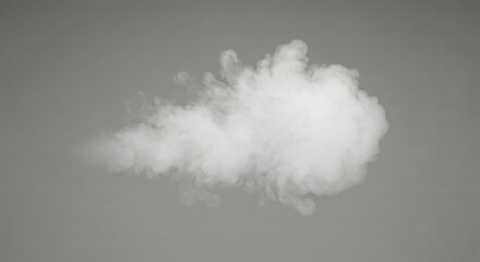 White cloud of smoke against a gray background