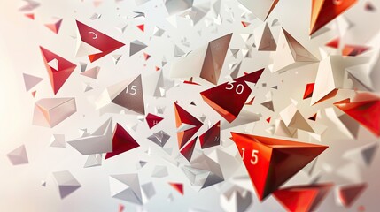 Multicolored geometric shapes on a light background. The concept of futuristic digital design and abstract art.