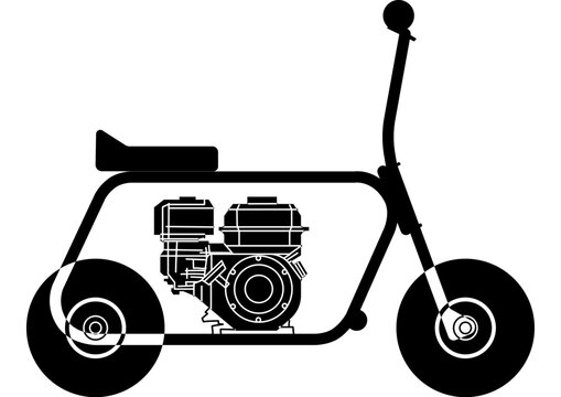 silhouette of a scooter taco bike 