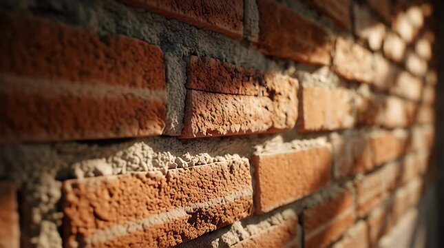 Old Red Brick Wall Grunge Texture Background Video.
