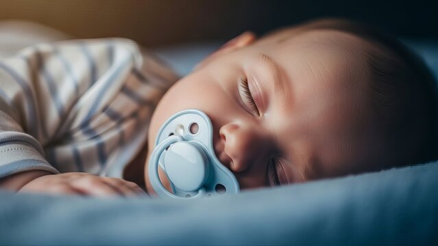 Sleeping baby with pacifier