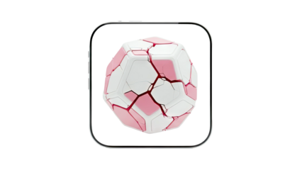 Abstract Geometric Ball with Pink and White Panels
