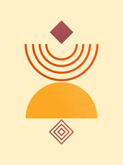 Aesthetic Abstract Geometric Wall Art with Grainy Texture