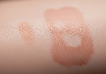 Fototapeta premium Closeup view of skin with redness and irritation, showing a patchy and uneven texture on the surface