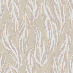 Neutral Colour Leaf Seamless Pattern Design